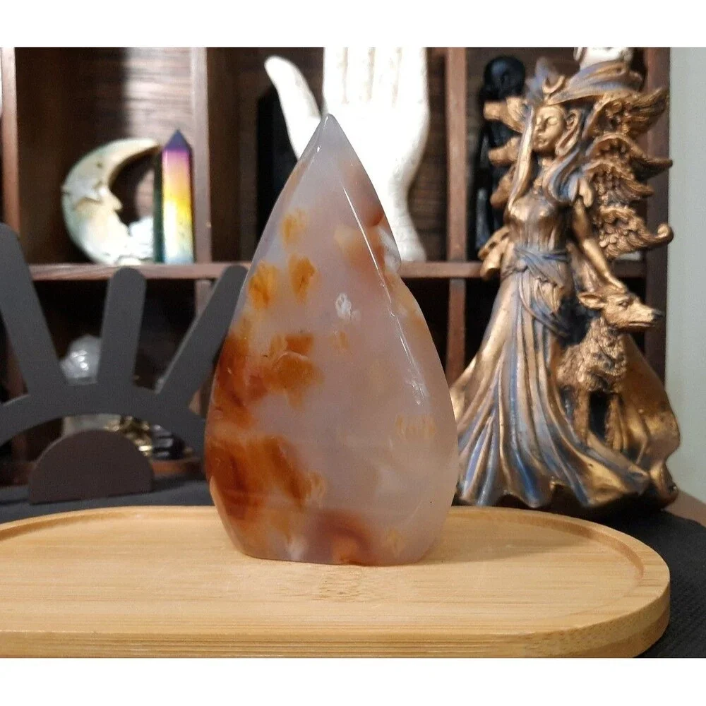Druzy Blue Orca Agate Crystal Flame Free-form - Picture 6 of 8